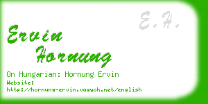 ervin hornung business card